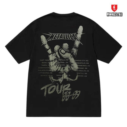 Kerosakan Metallic Cotton Oversize Street Tee