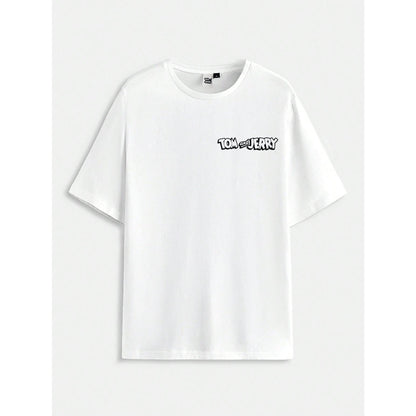 Tom & Jerry Cartoon Graphic Black Tee