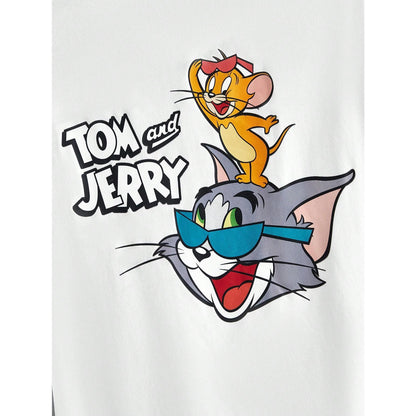 Tom & Jerry Cartoon Graphic Black Tee